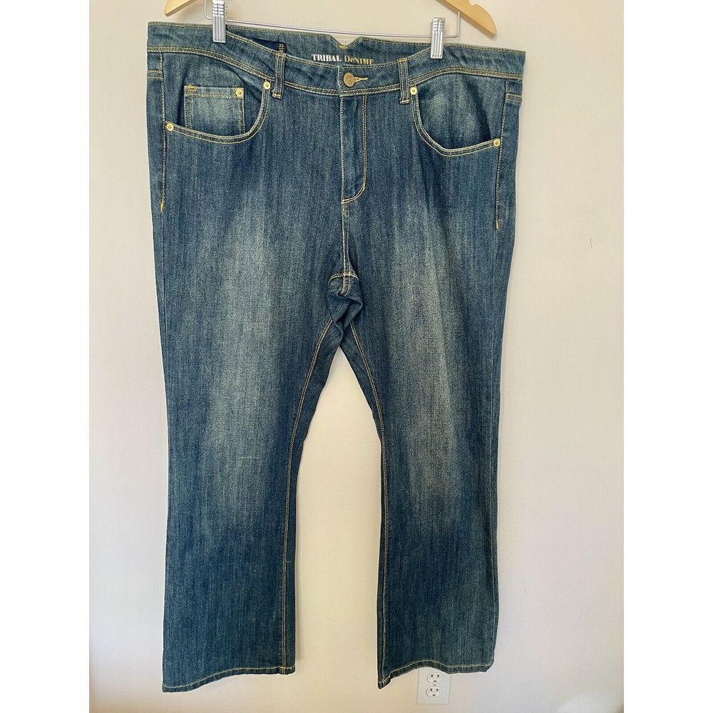 Tribal DeNIME Womens Jeans 33 16 Blue Celine Form Fit Boot Leg Stretch Dark Wash